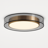 Plafonnier design LED doré avec disque Loft
