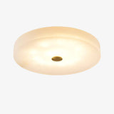 Plafonnier design LED marbre arrondi avec disque doré Villa
