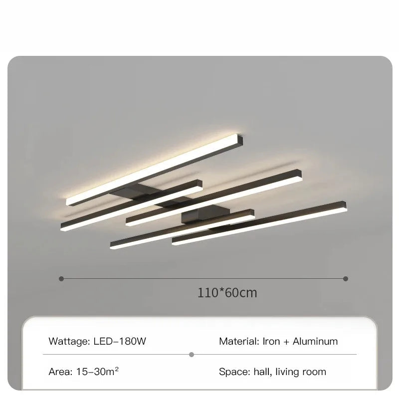 plafonnier design moderne en fer noir pour intérieur