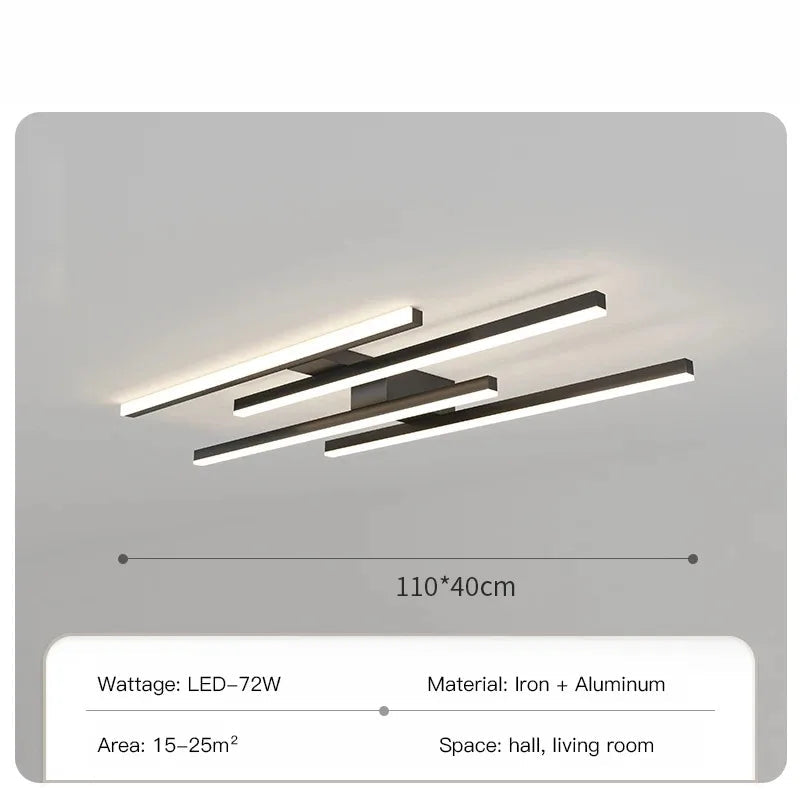 plafonnier design moderne en fer noir pour intérieur