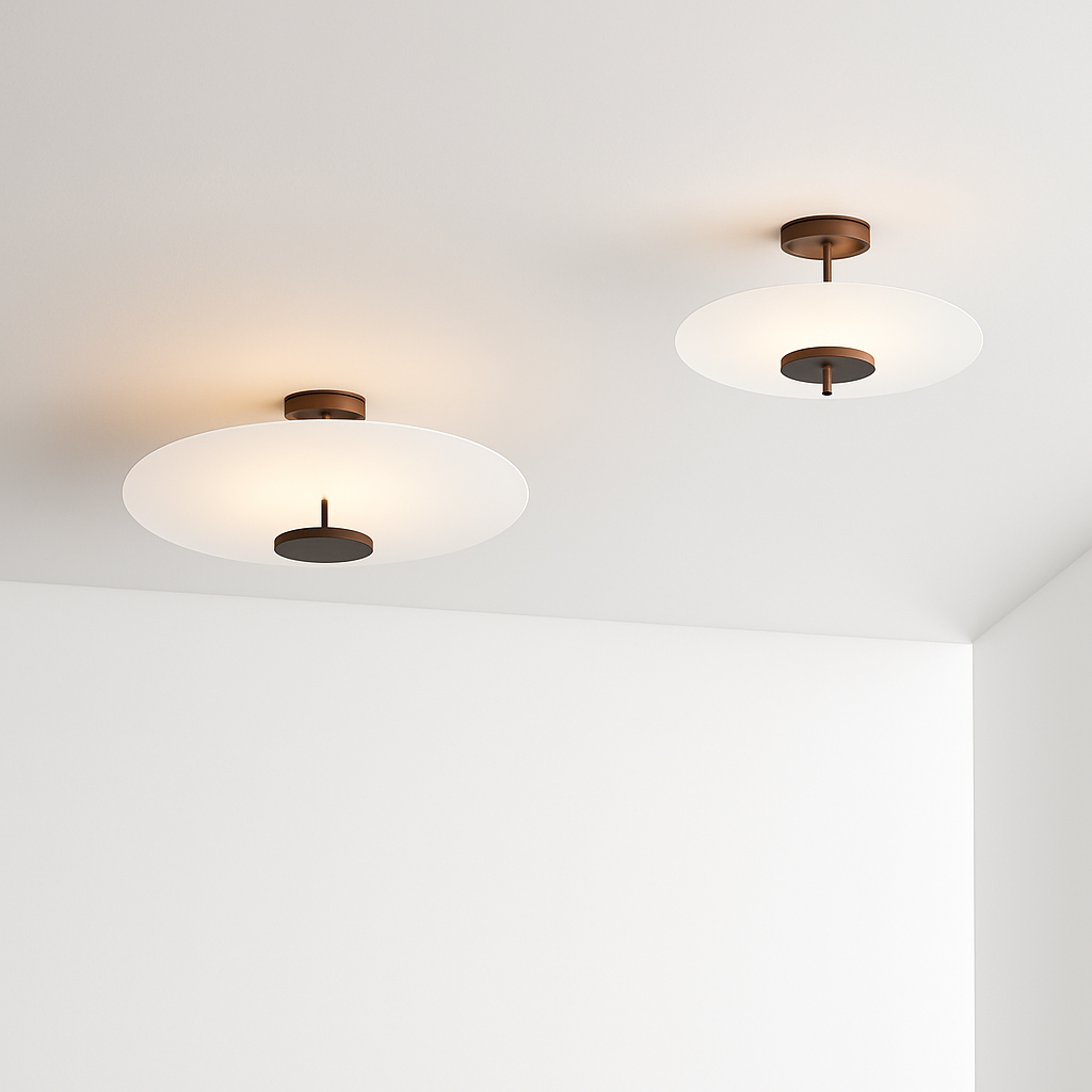 Plafonnier design Rond en métal et verre