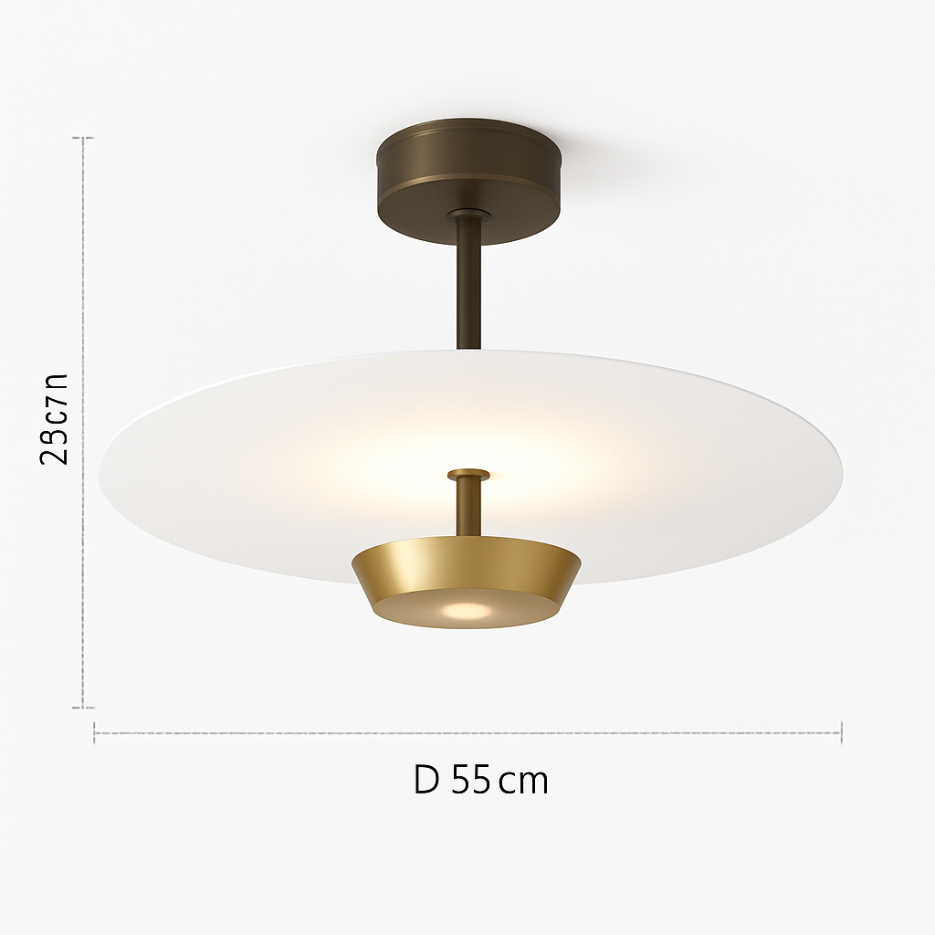 Plafonnier design Rond en métal et verre