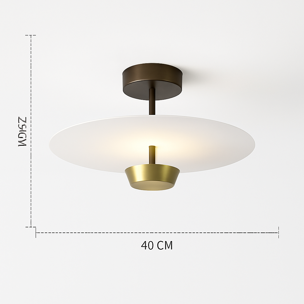 Plafonnier design Rond en métal et verre