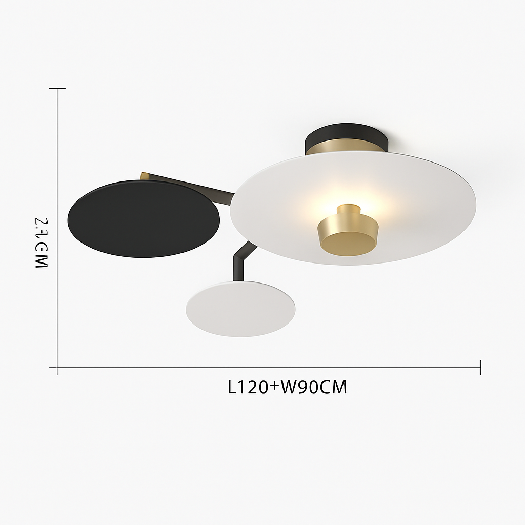 Plafonnier design Rond en métal et verre