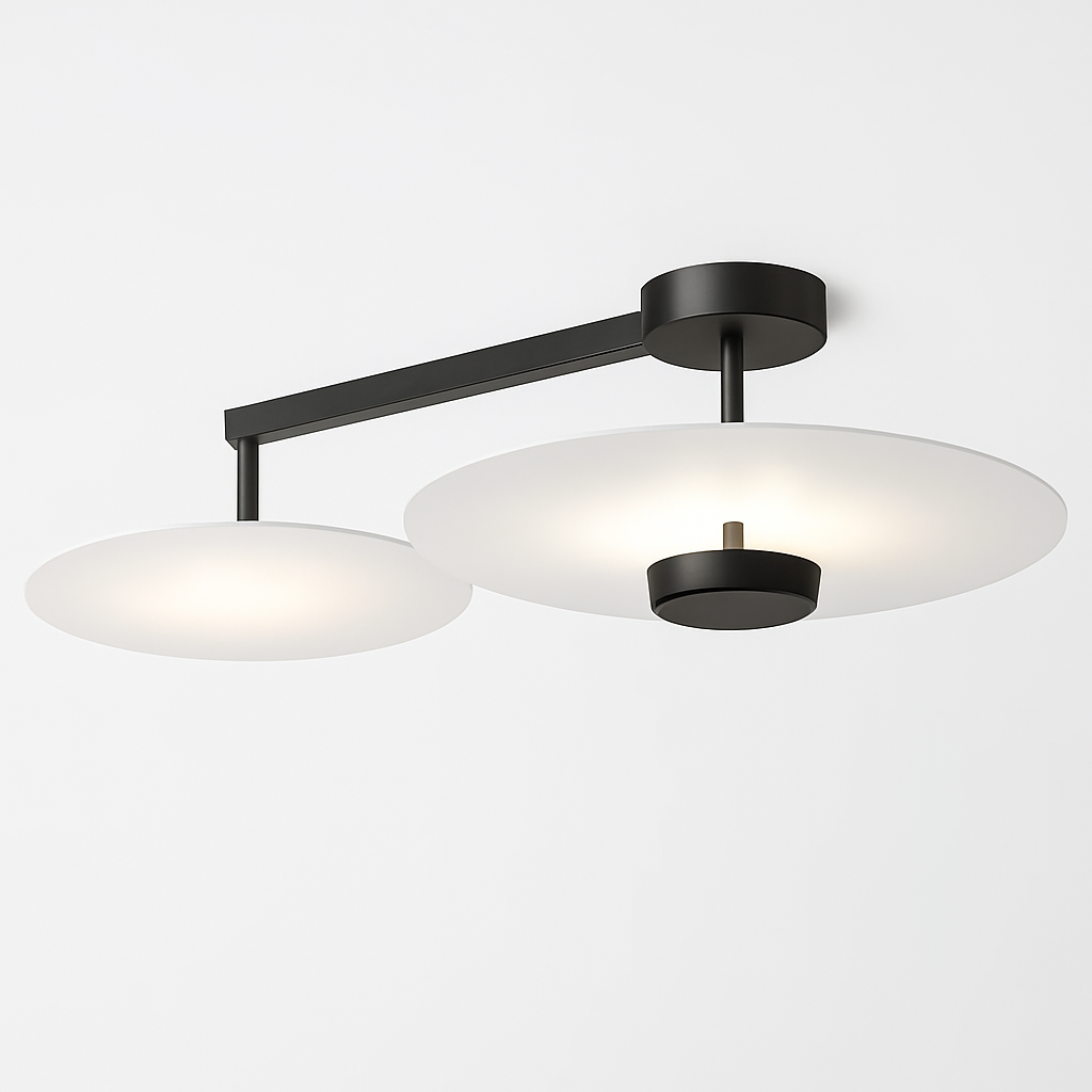 Plafonnier design Rond en métal et verre