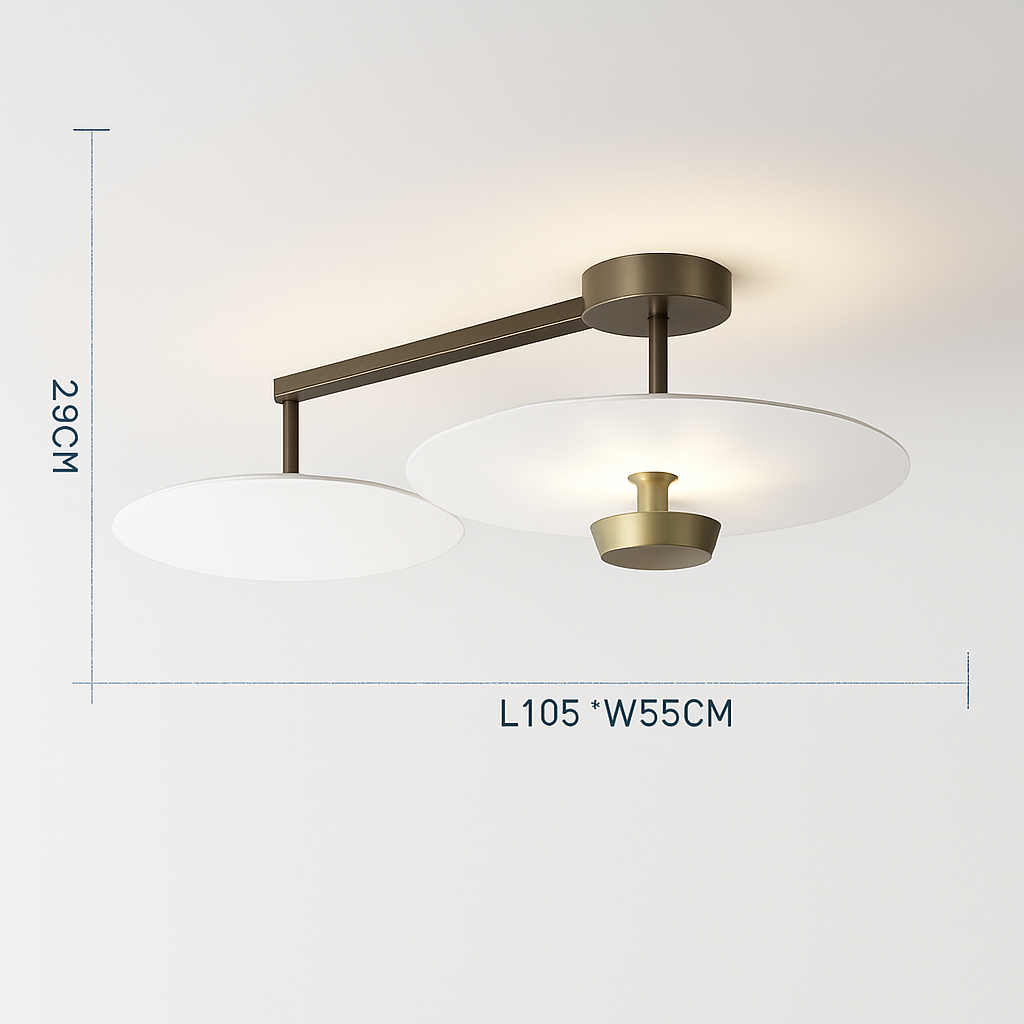 Plafonnier design Rond en métal et verre