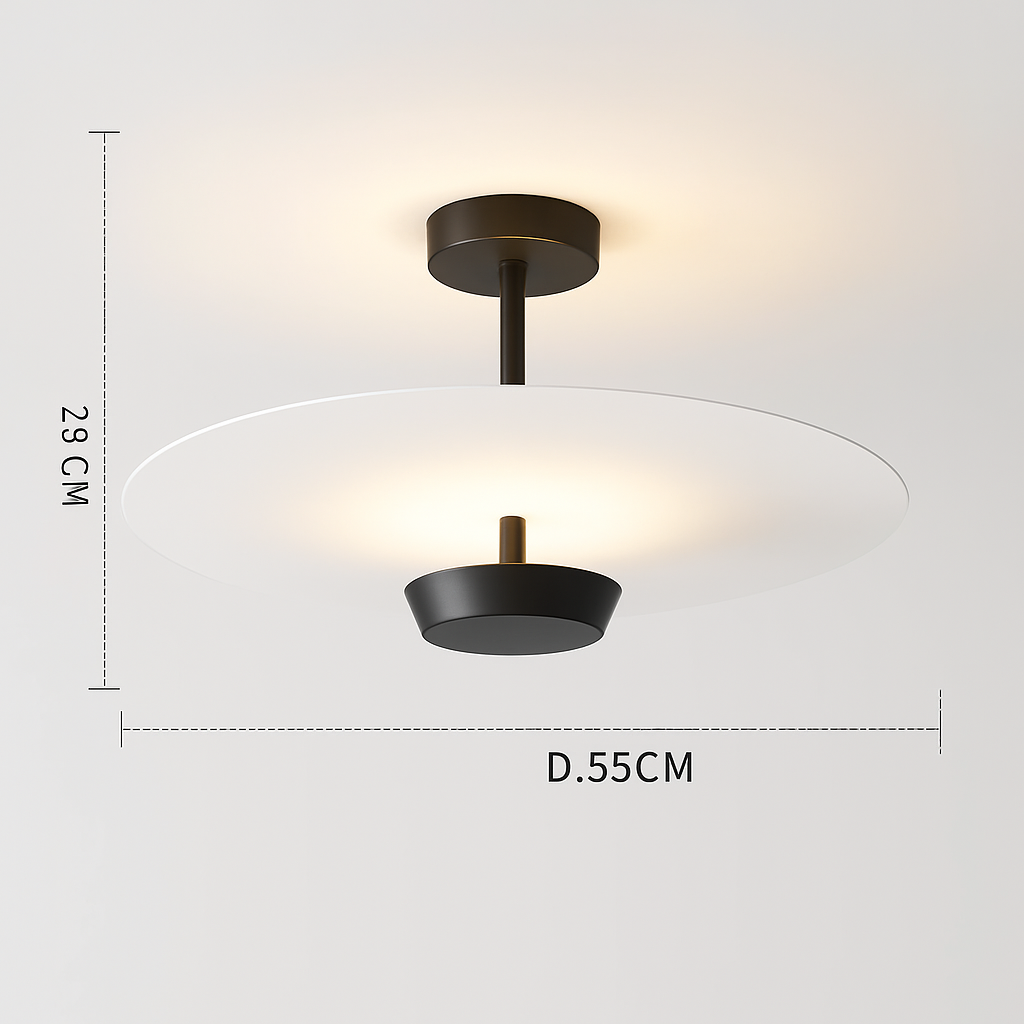 Plafonnier design Rond en métal et verre