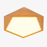 Plafonnier effet bois à LED Geometric