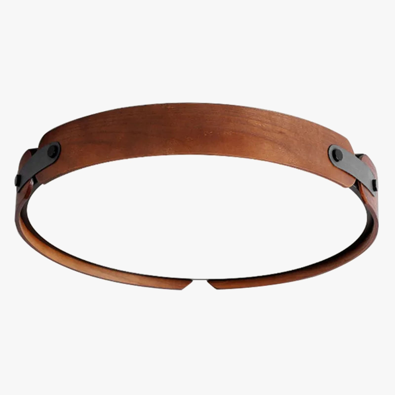 plafonnier en bois avec cuir artificiel et 3 ronds interchangeables créatif