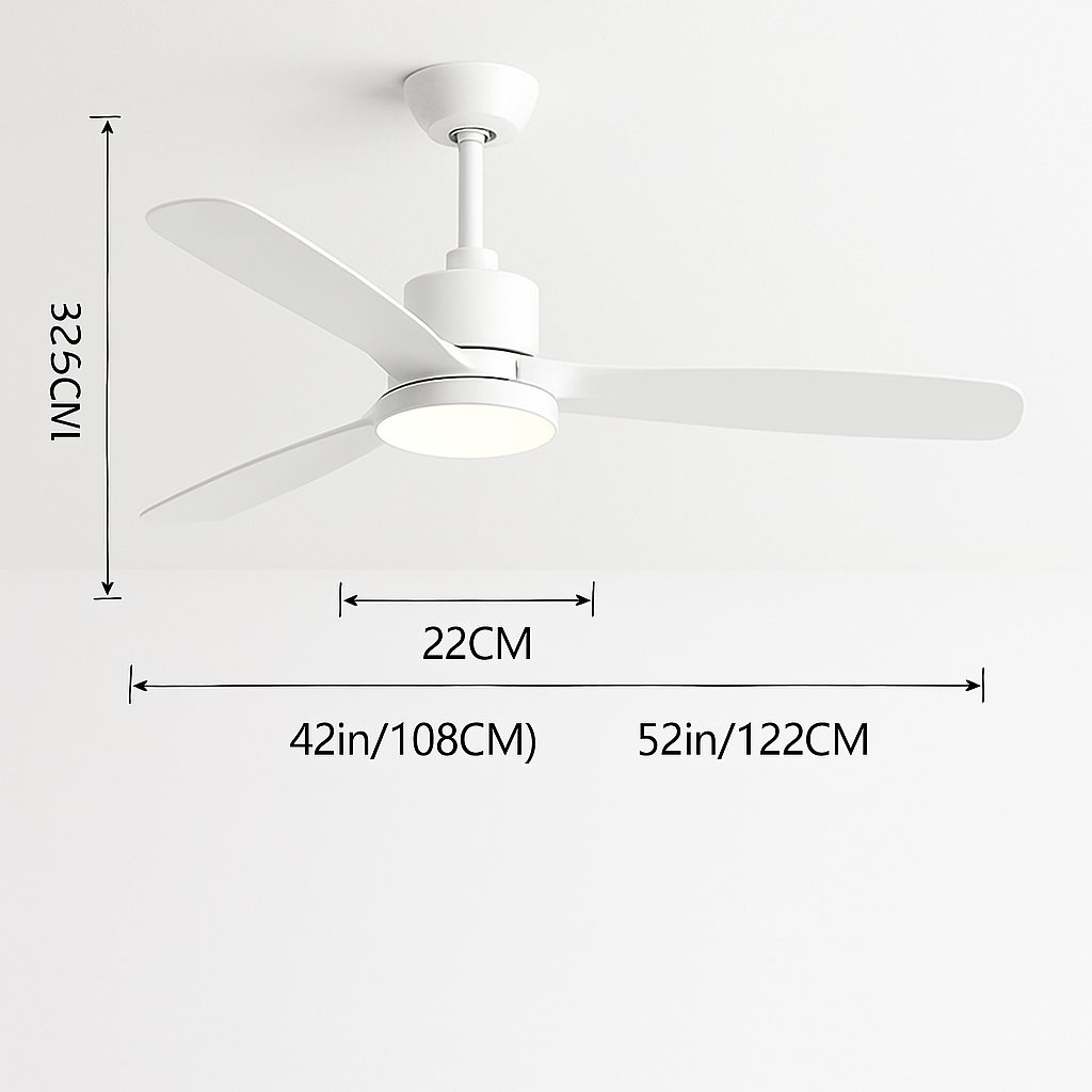 plafonnier en bois avec ventilateur télécommande et lumière intégrée