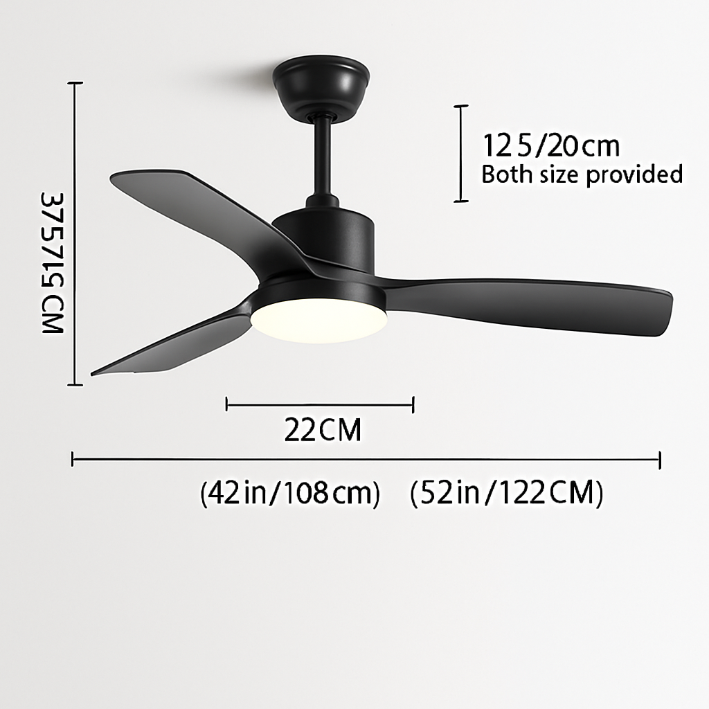 plafonnier en bois avec ventilateur télécommande et lumière intégrée