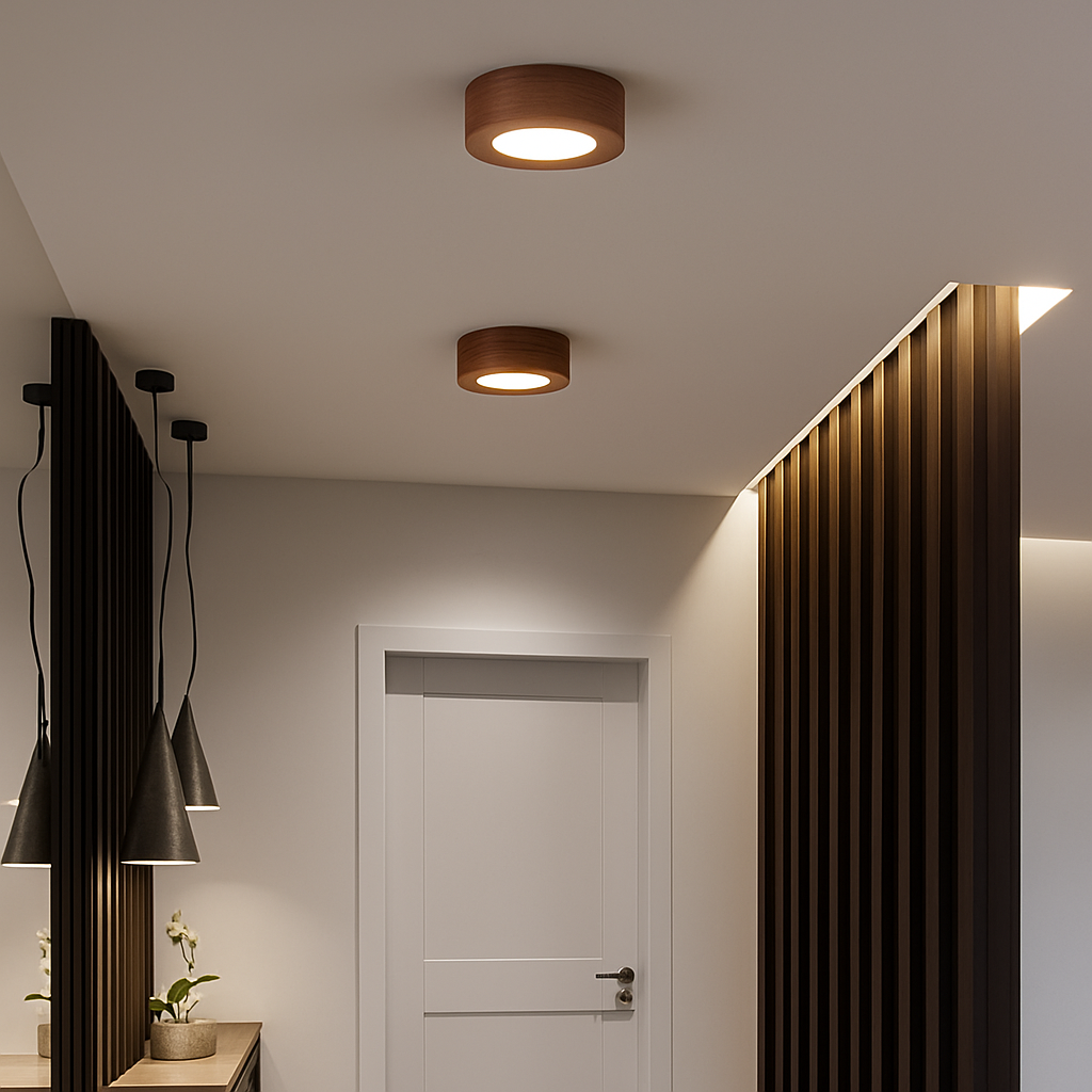 plafonnier en bois design lumineux pour décoration intérieure élégante