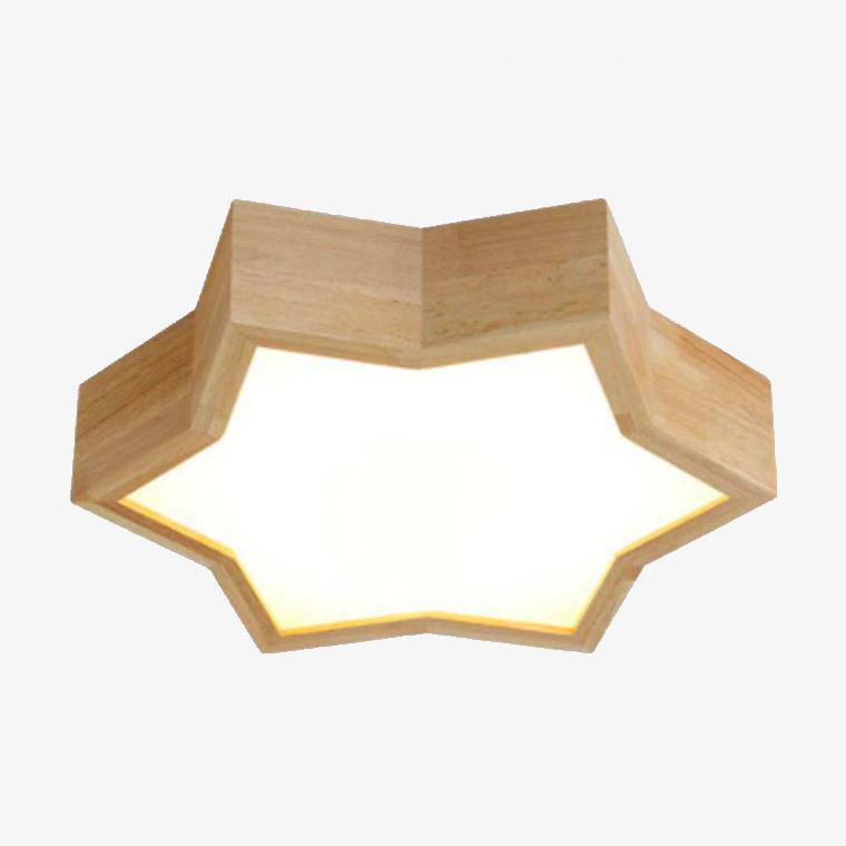 Plafonnier en bois en forme d'étoile