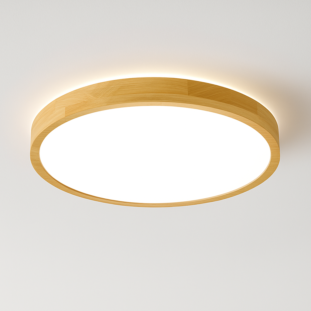 Plafonnier en bois à LED (plusieurs formes)