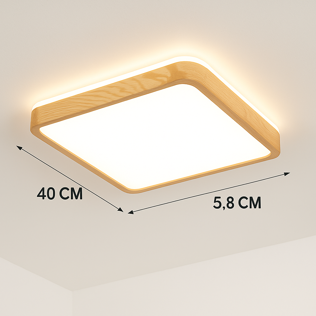 Plafonnier en bois à LED (plusieurs formes)