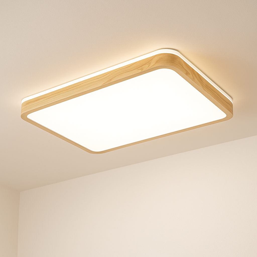 Plafonnier en bois à LED (plusieurs formes)