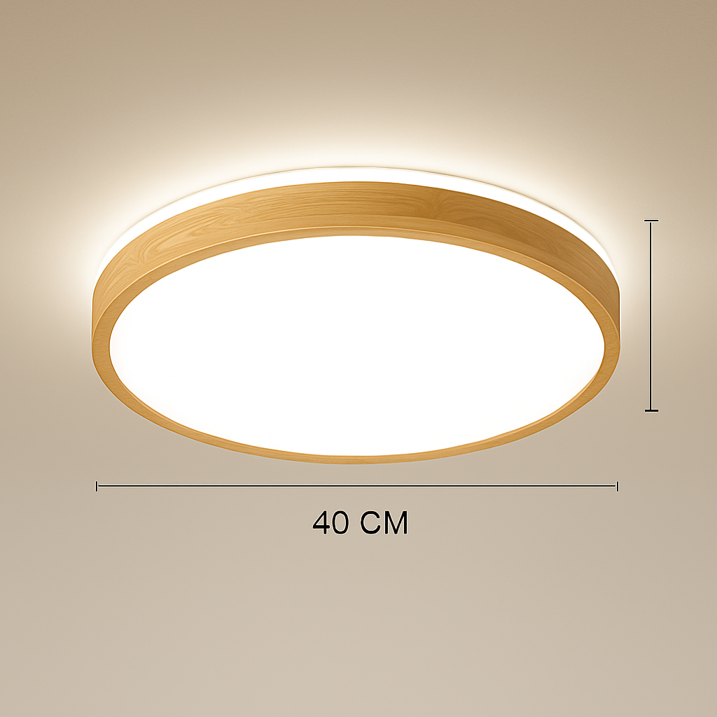 Plafonnier en bois à LED (plusieurs formes)