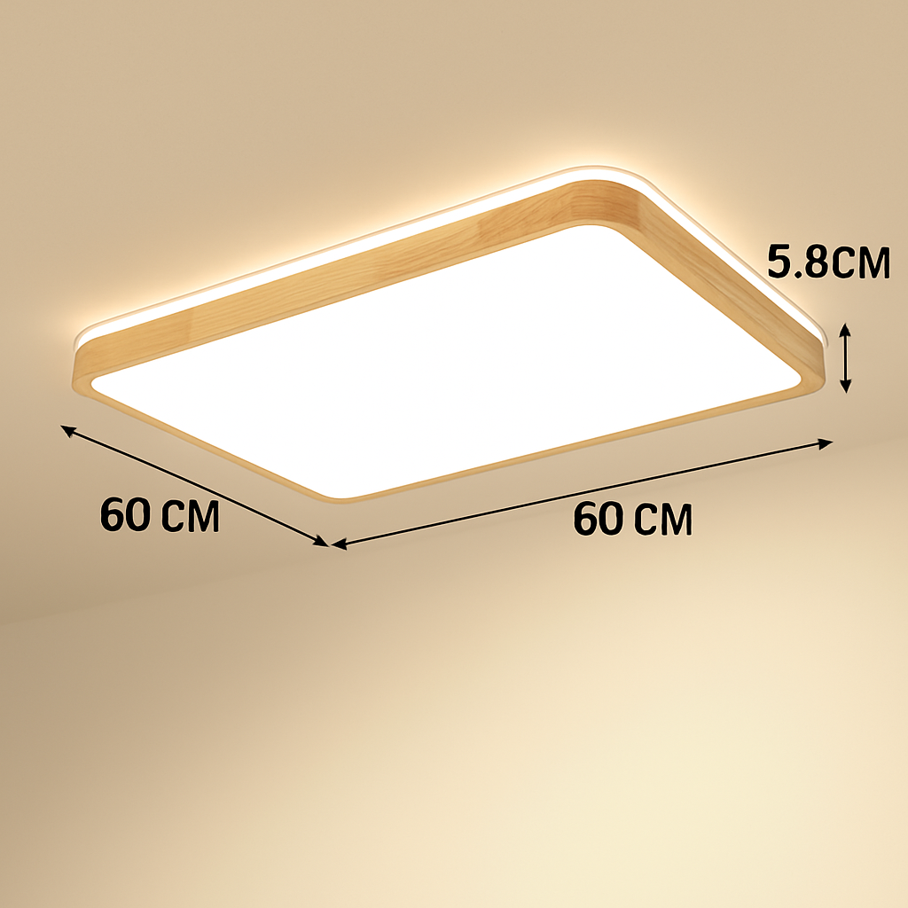 Plafonnier en bois à LED (plusieurs formes)