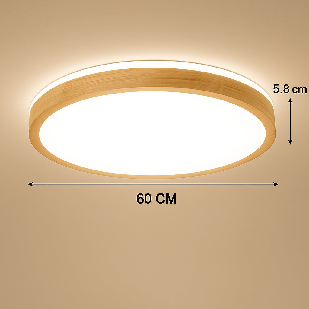 Plafonnier en bois à LED (plusieurs formes)