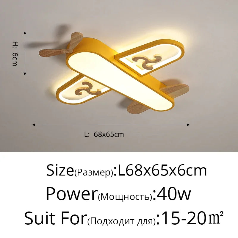 plafonnier en bois minimaliste avion pour chambre d enfants