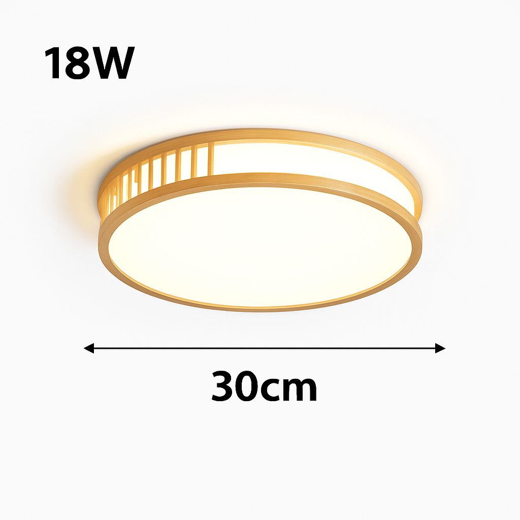 plafonnier en bois naturel à led pour décoration intérieure
