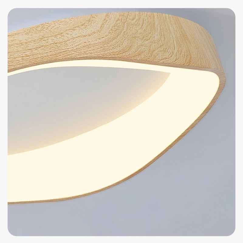 plafonnier en bois rond avec télécommande pour éclairage intérieur
