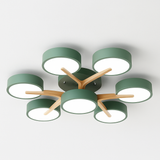 plafonnier en bois style moderne décoration intérieure lumineux design élégant