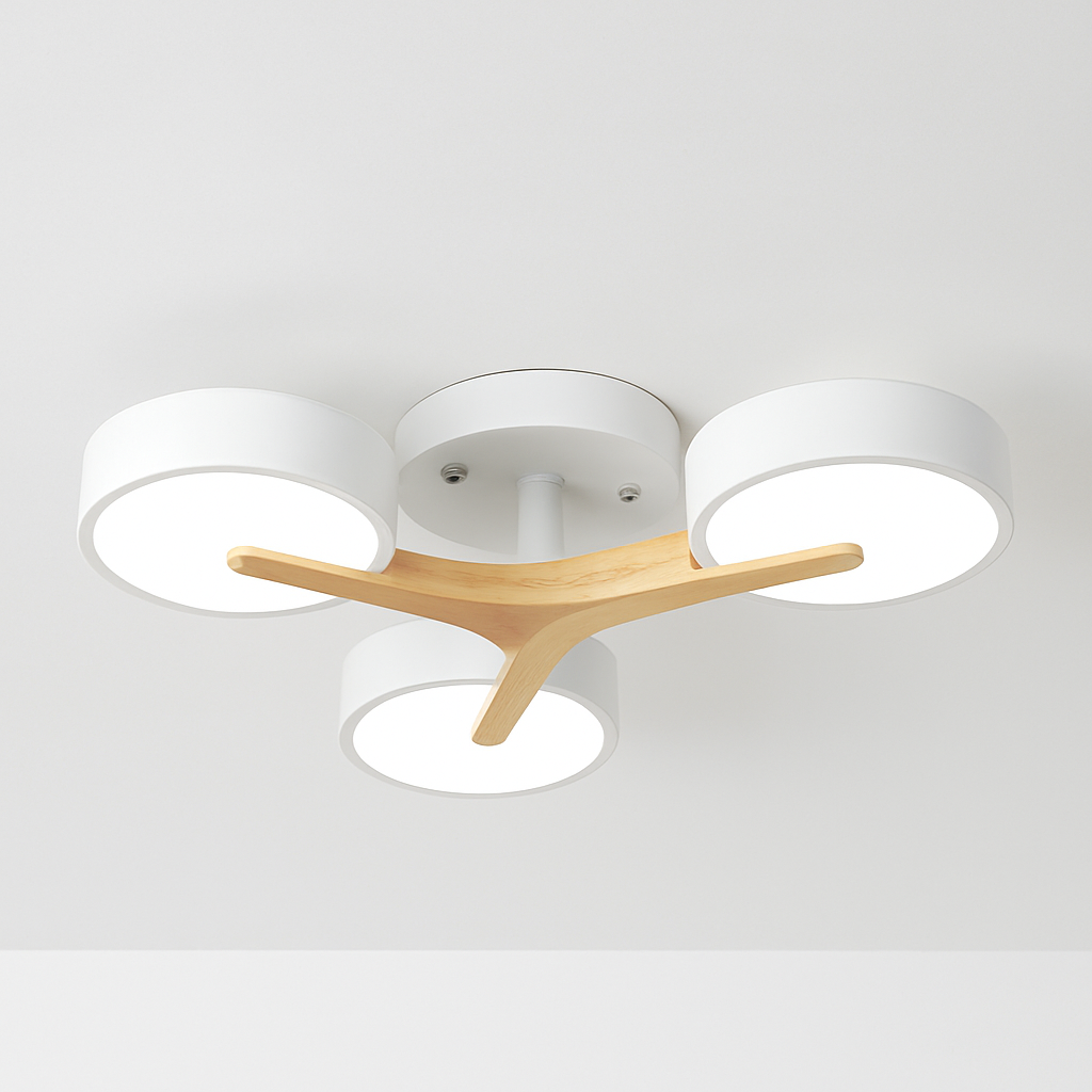 plafonnier en bois style moderne décoration intérieure lumineux design élégant