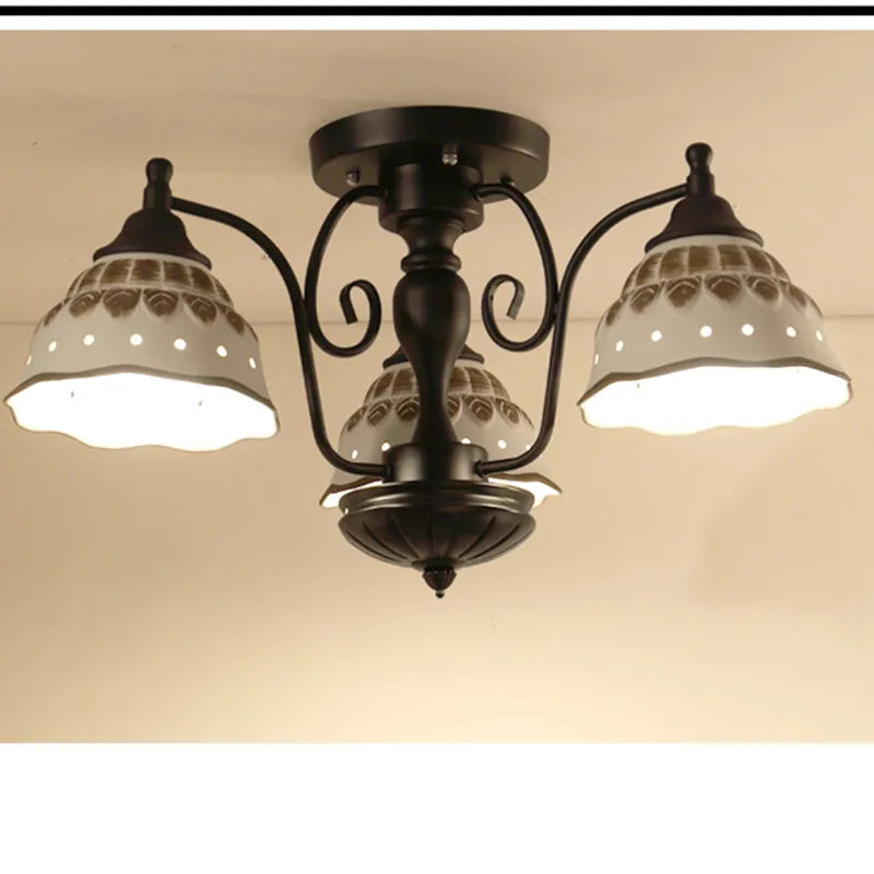 plafonnier en céramique style européen ambiance rétro pour intérieur