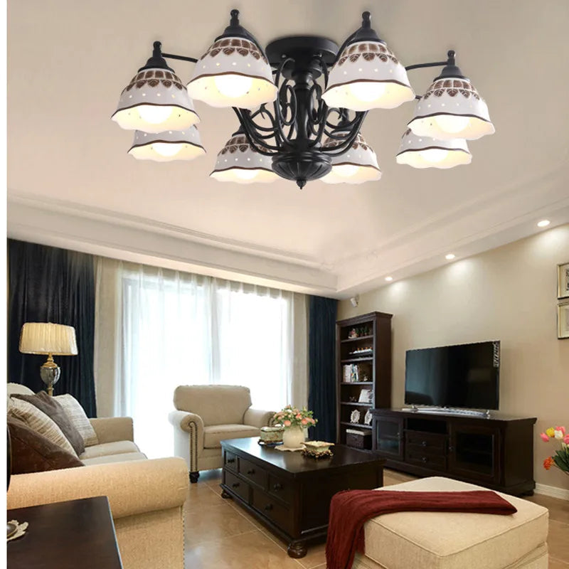 plafonnier en céramique style européen ambiance rétro pour intérieur