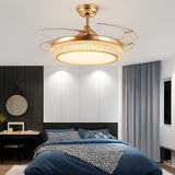 plafonnier en cristal avec lumière et télécommande design élégant