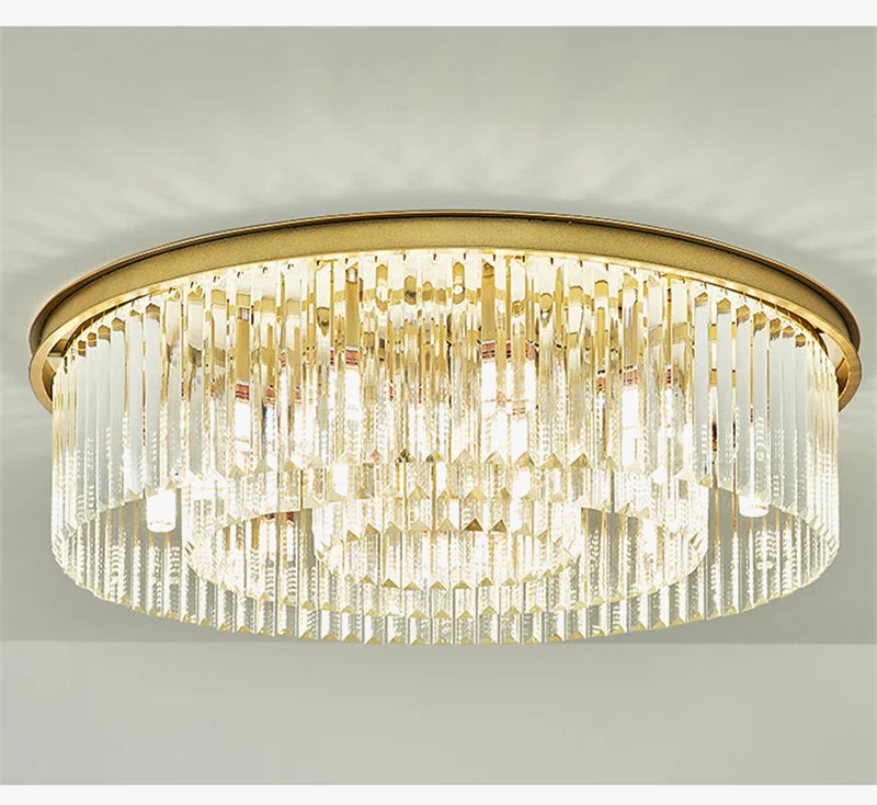plafonnier en cristal de luxe métal minimaliste pour intérieur