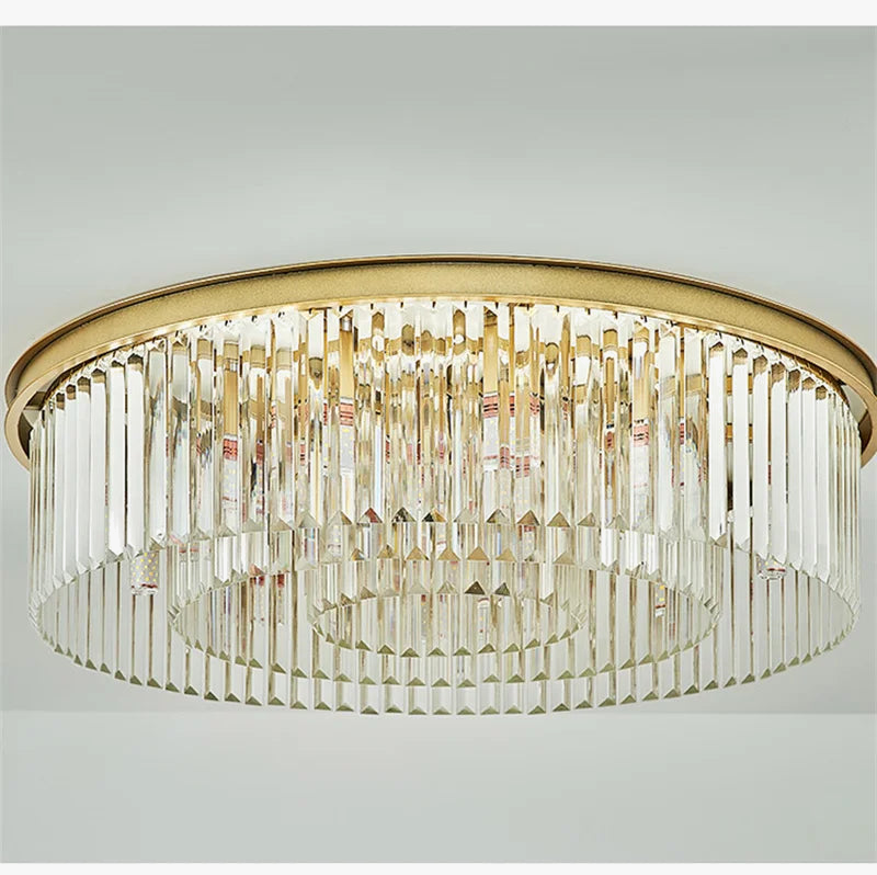 plafonnier en cristal de luxe métal minimaliste pour intérieur
