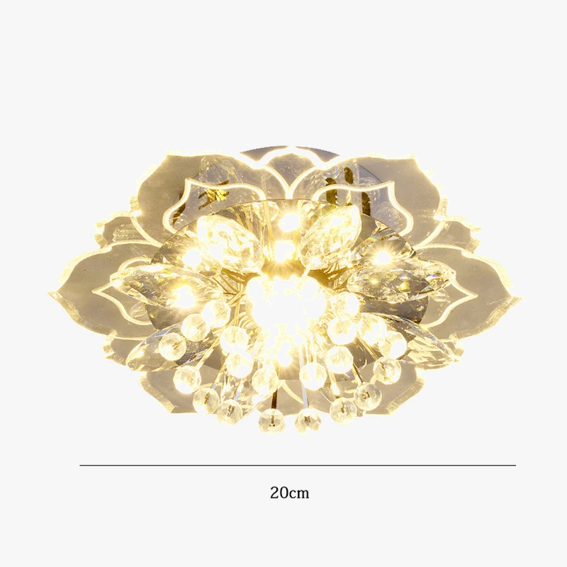 plafonnier en cristal fleurs lustre éclairage intérieur