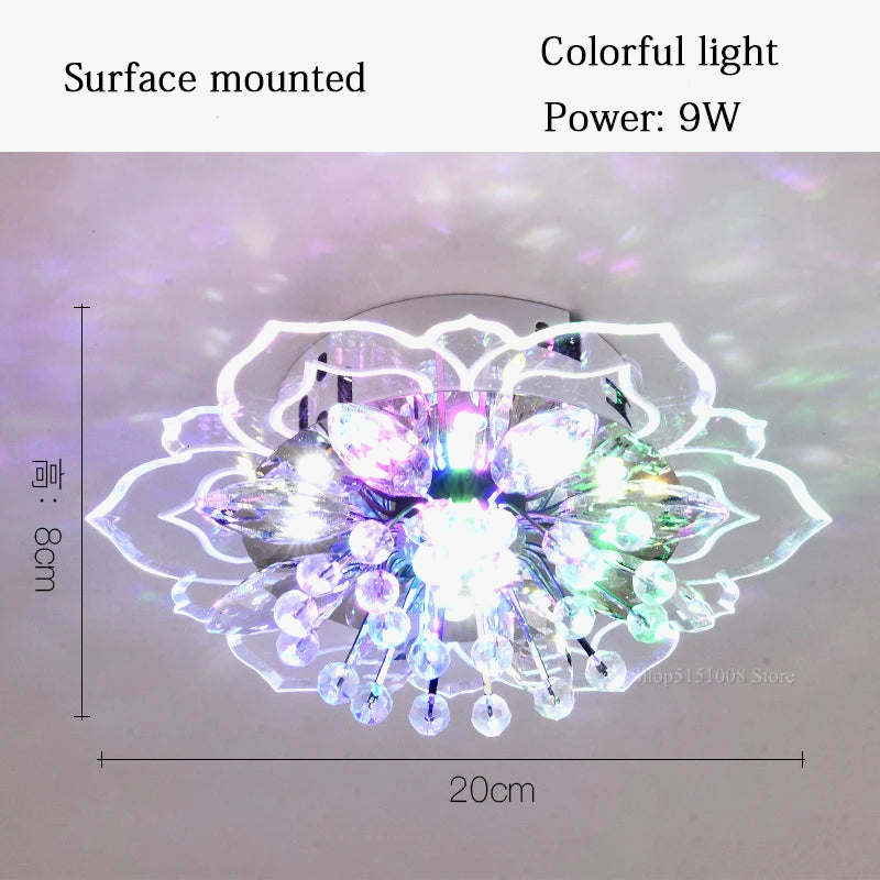 plafonnier en cristal fleurs lustre éclairage intérieur