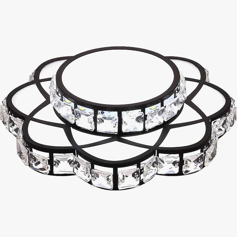 plafonnier en cristal led lustre de luxe fleurs éclairage décoratif