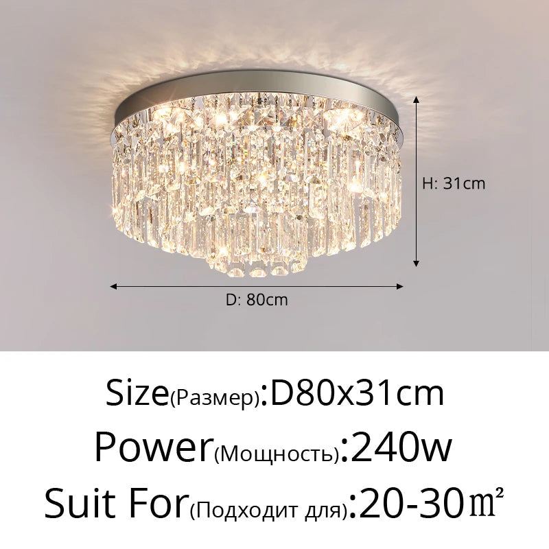 plafonnier en cristal luxe style français atmosphère simple 2024