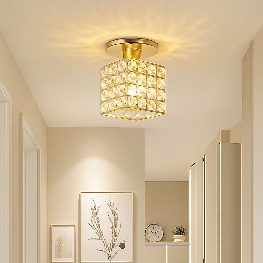 plafonnier en cristal moderne pour décoration intérieure élégante
