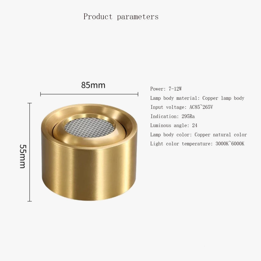 plafonnier en cuivre angle réglable pour décoration intérieure