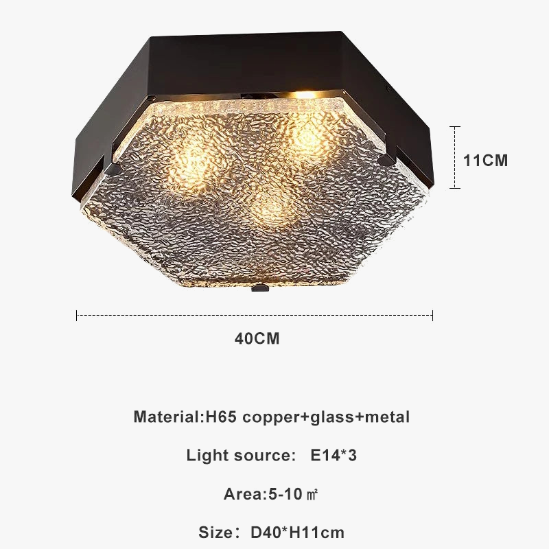 plafonnier en cuivre luxe design en verre ondulé pour intérieur moderne