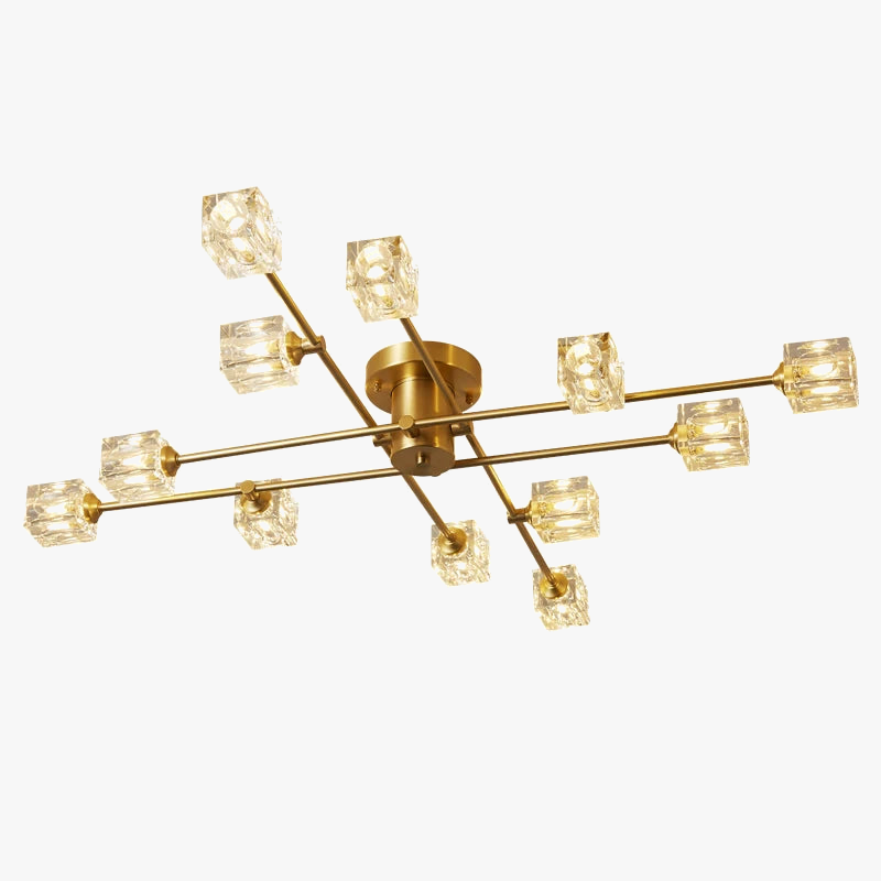 plafonnier en cuivre moderne design nordique cristal luxe