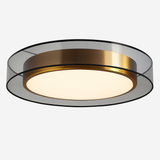 plafonnier en cuivre modernes abat-jour en maille Double abat-jour salon Led éclairage de plafond Loft chambre lumières créatives