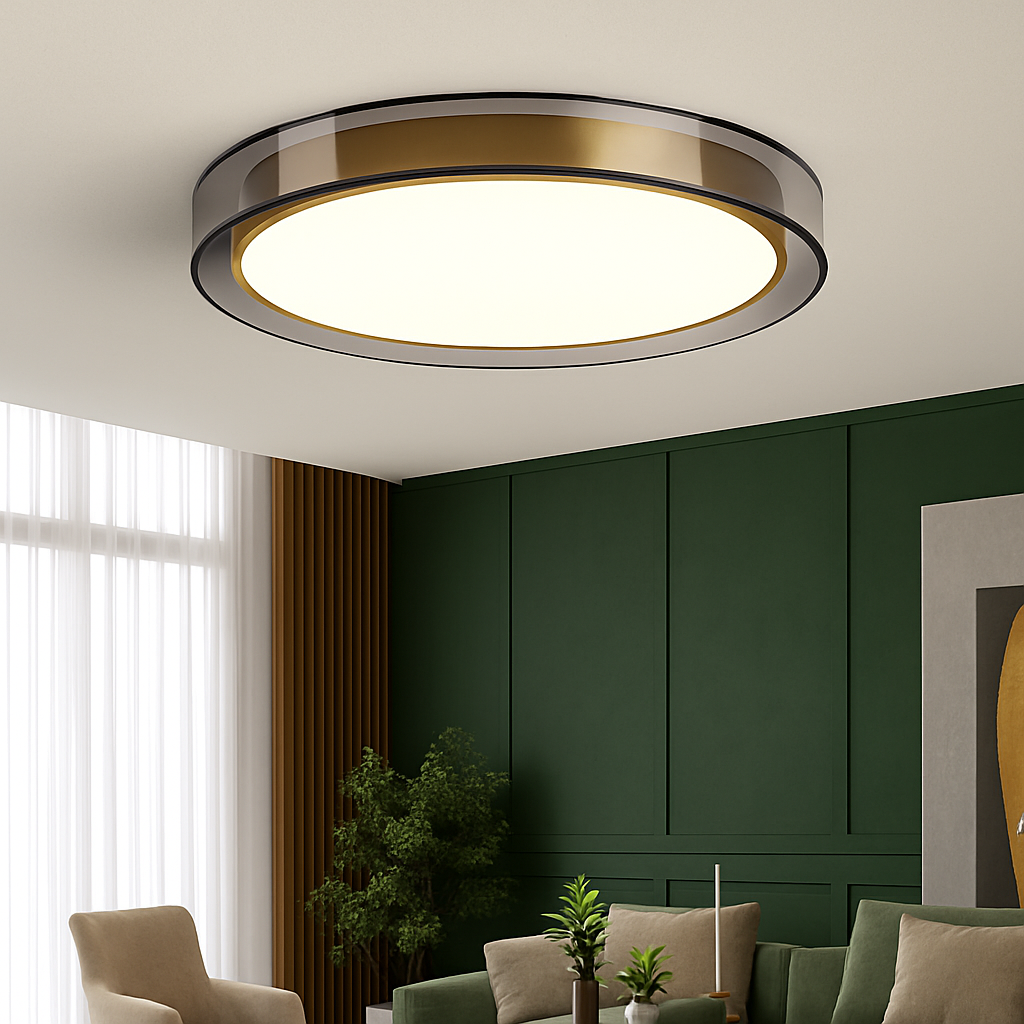 plafonnier en cuivre modernes abat-jour en maille Double abat-jour salon Led éclairage de plafond Loft chambre lumières créatives
