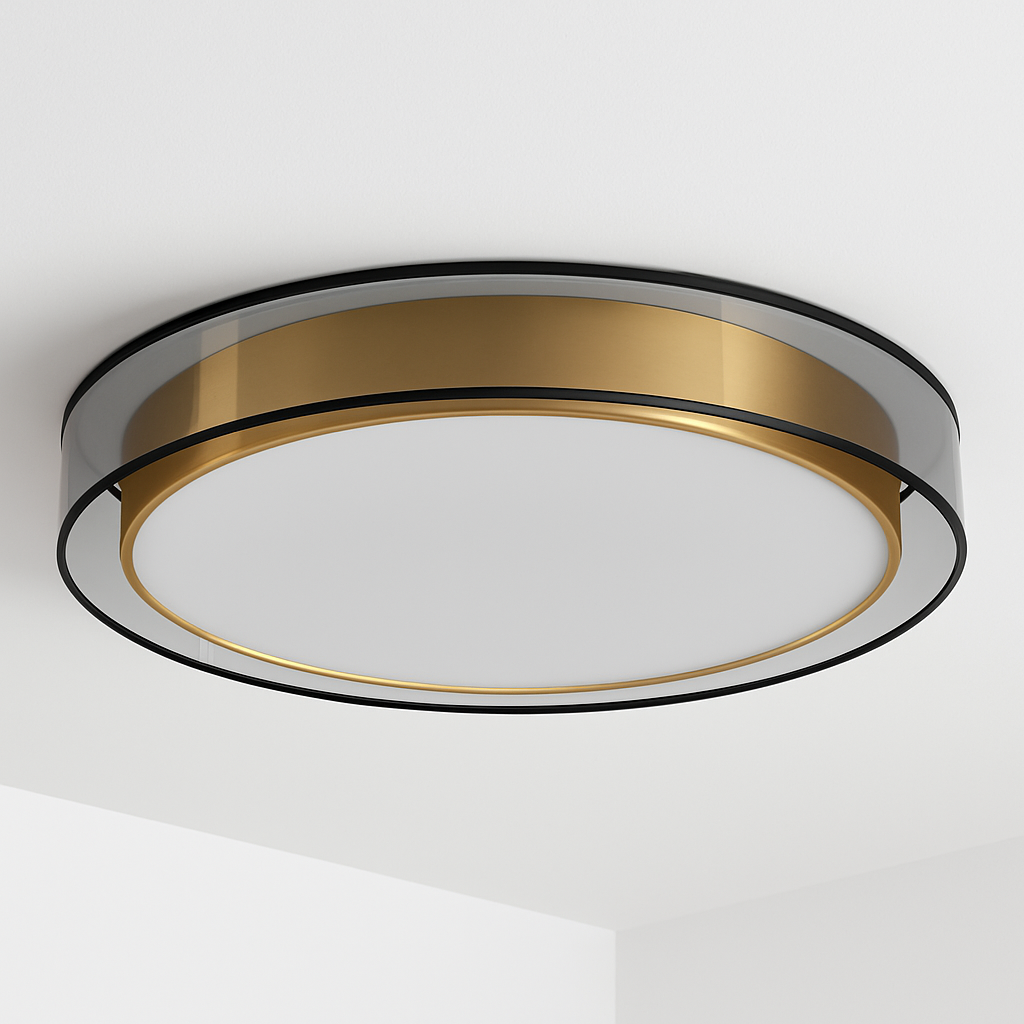plafonnier en cuivre modernes abat-jour en maille Double abat-jour salon Led éclairage de plafond Loft chambre lumières créatives