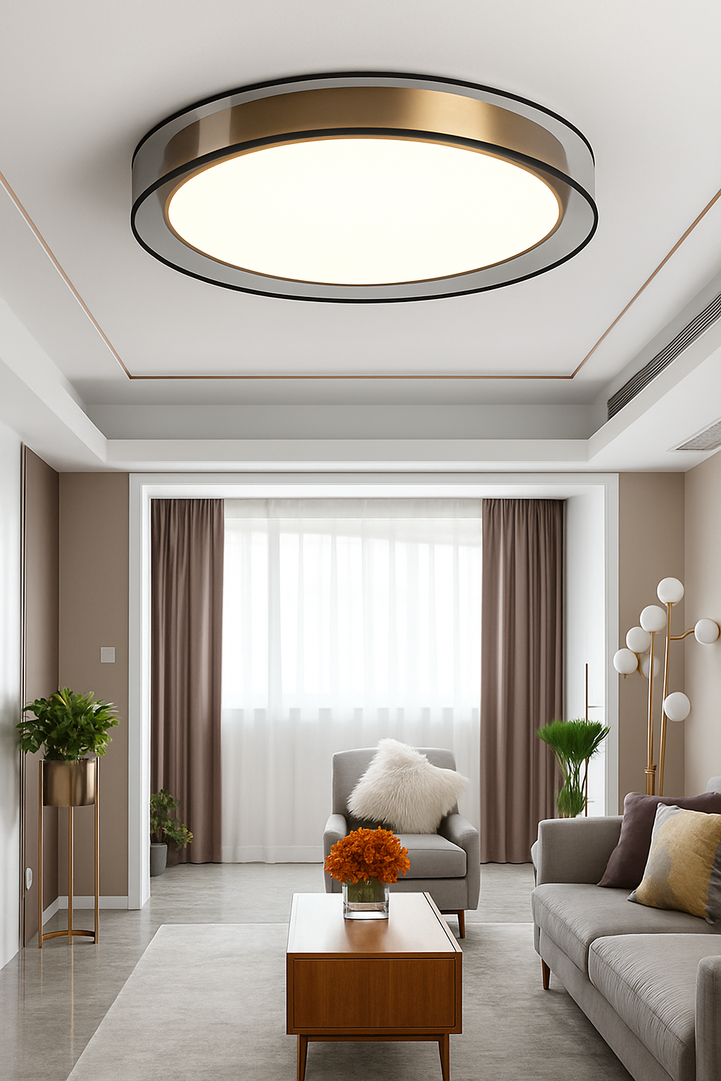 plafonnier en cuivre modernes abat-jour en maille Double abat-jour salon Led éclairage de plafond Loft chambre lumières créatives