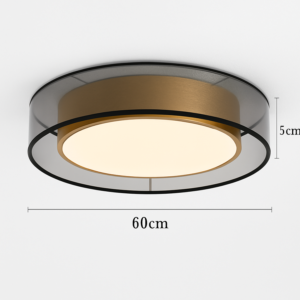 plafonnier en cuivre modernes abat-jour en maille Double abat-jour salon Led éclairage de plafond Loft chambre lumières créatives