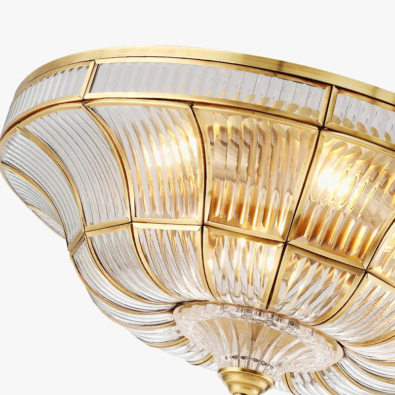 plafonnier en cuivre pur fait à la main pour intérieur élégant