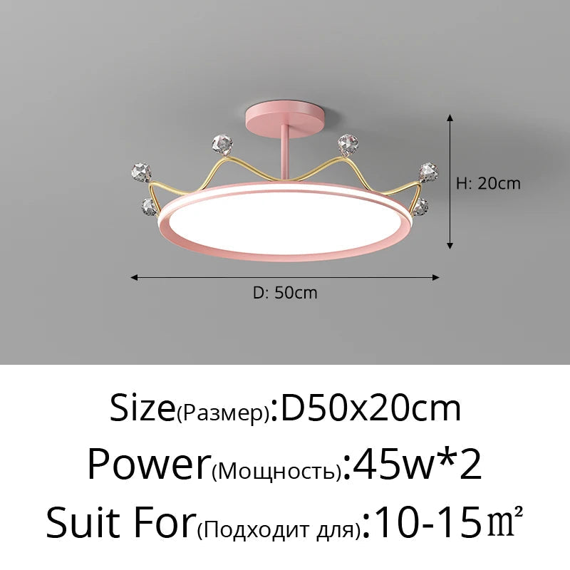plafonnier en forme de couronne pour chambre d'enfant princesse protection des yeux