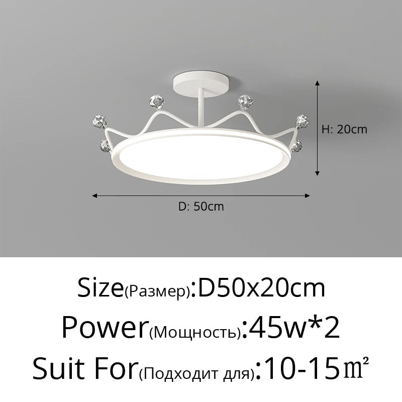 plafonnier en forme de couronne pour chambre d'enfant princesse protection des yeux