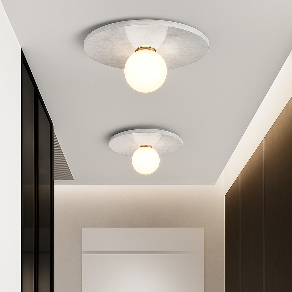 Plafonnier en marbre nordique pour la décoration intérieure salon chambre éclairage en marbre blanc noir vert pierre allée couloir lampe